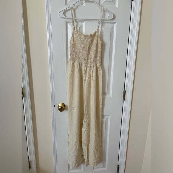 H&M Linen-blend Jumpsuit - size small - pale yellow - Picture 4 of 7